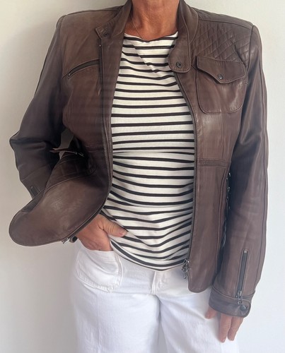 Moderne damen lederjacke - lederjacke, im