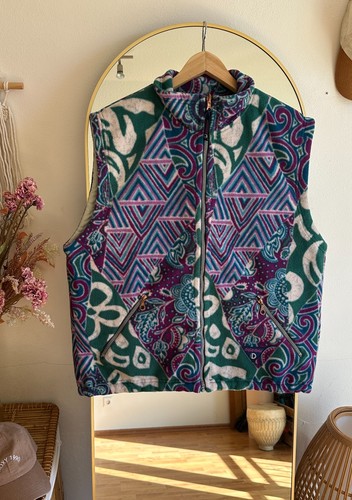 Vintage fleece weste bunt - vintage,